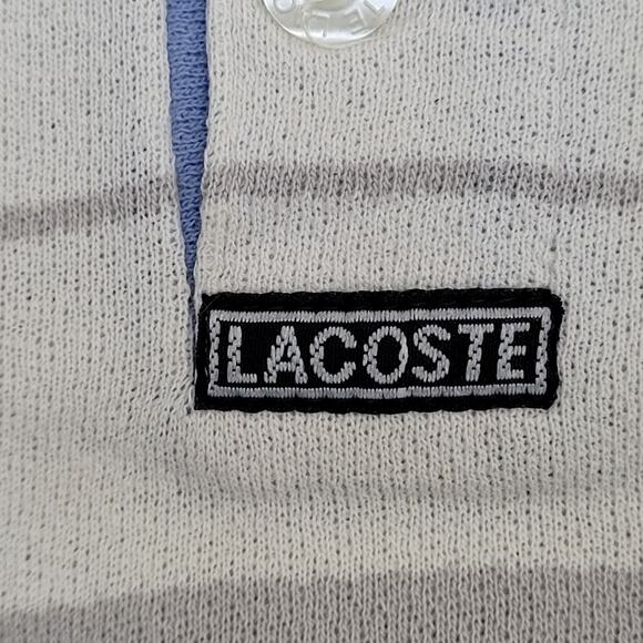 Vintage 90s Chemise Lacoste Polo Shirt Large 22x28 Stripes - Picture 11 of 13